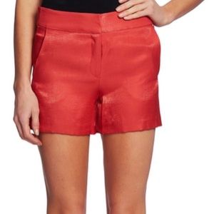 CeCe Women's Desert Coral Shimmer Satin Shorts 6